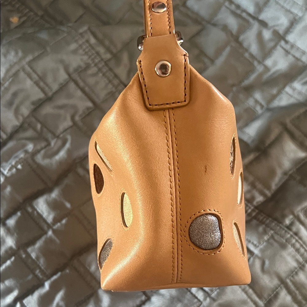 Vintage Coach Polka Dot Tan and Brown Demi mini Bag - Picture 7 of 9